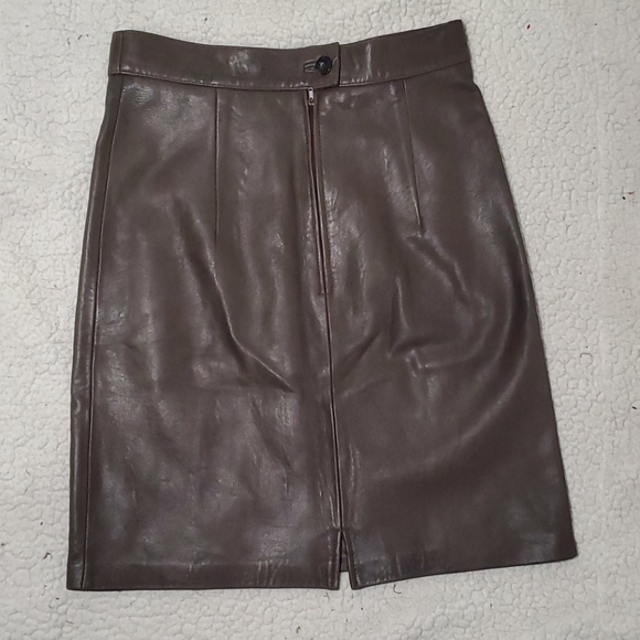 Genuine Soft Leather Pencil Skirt - Picture 3 of 8